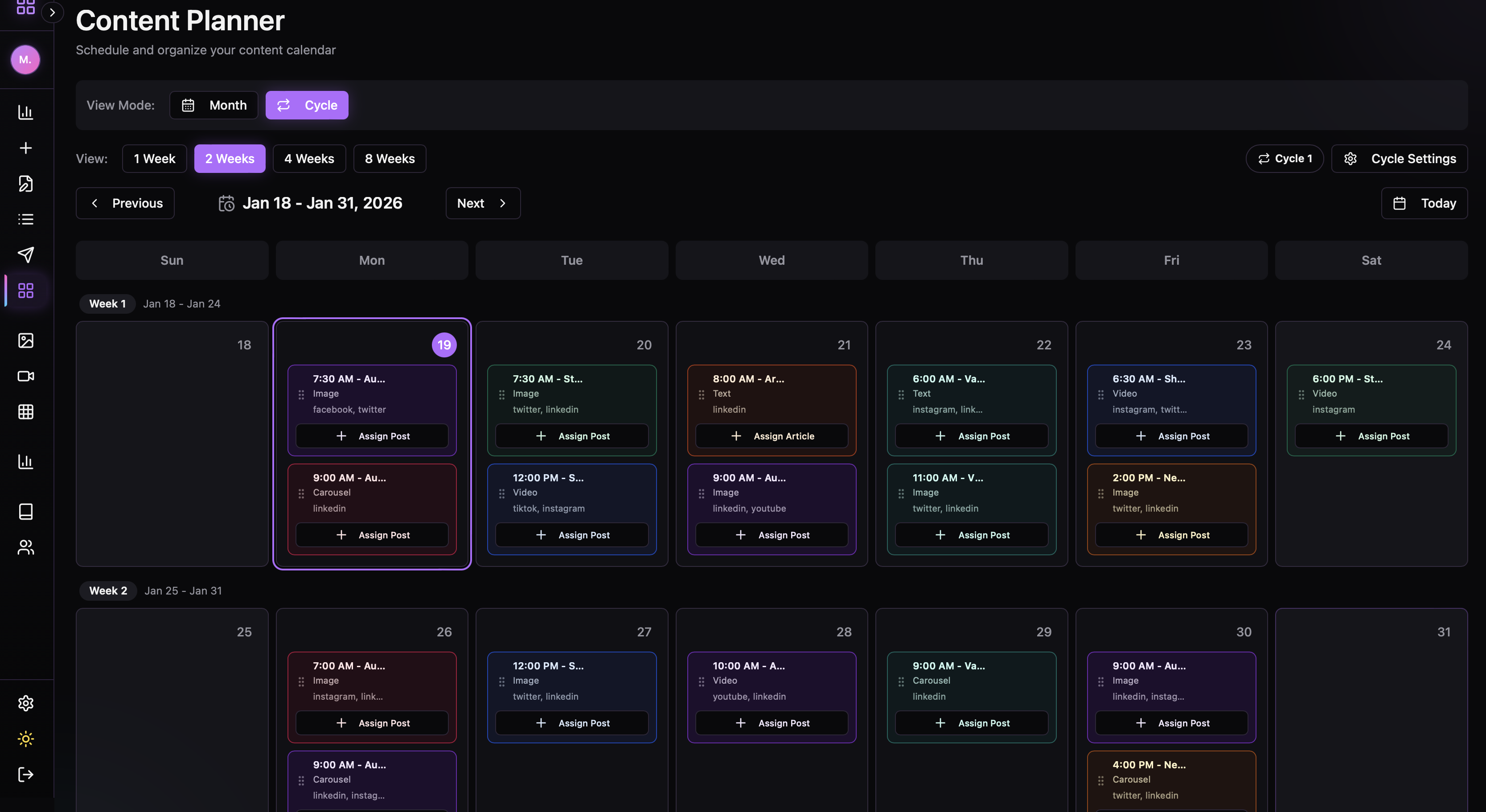 Streambuild Content Planner